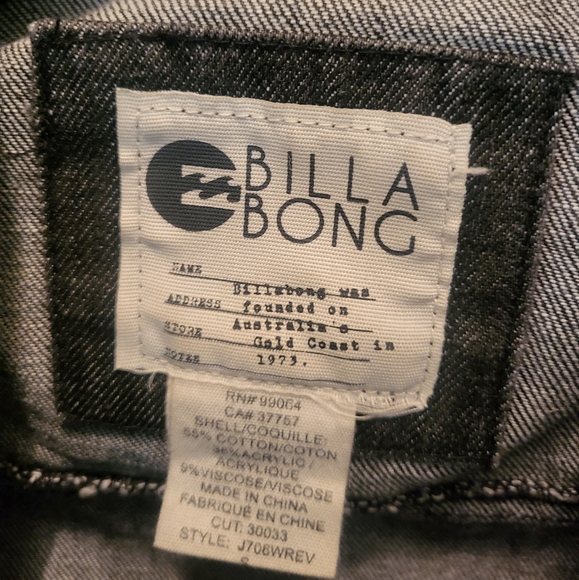 Jean jacket with black sweater sleeves and hood. Size small. - Picture 4 of 5